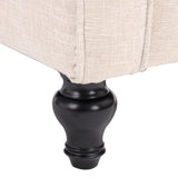 Mid-Century Wingback Recliner Chair with Massage & Heat, Accent Recliner with Nailhead Trim, Armchair with Side Pockets & Solid Wood Legs, Adjustable 3-Position Reclining Chair for Living Room, Beige GUEAPY