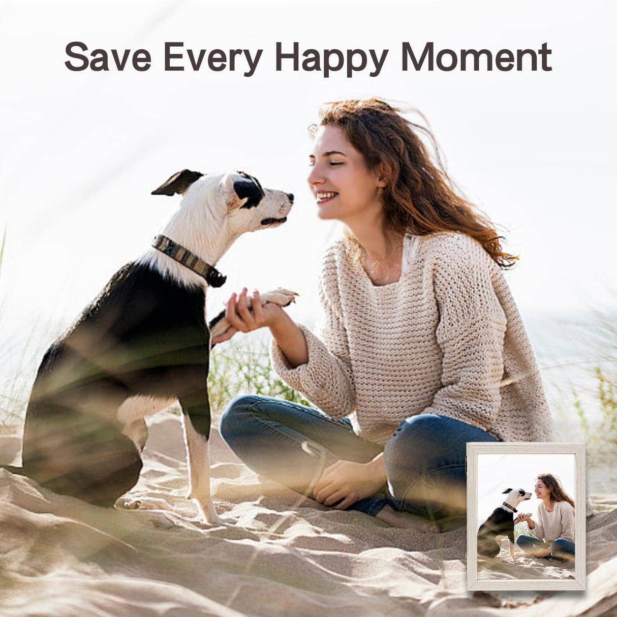 Favonuovy 5x7 Pet Memorial Picture Frame Shadow Box for Dogs and Cats Frame Keepsake for 3 Photos Pet Paw Print Display Shadow Box with Double Hinges and Glass Front Memorial Gifts for Dog Lovers Favonuovy