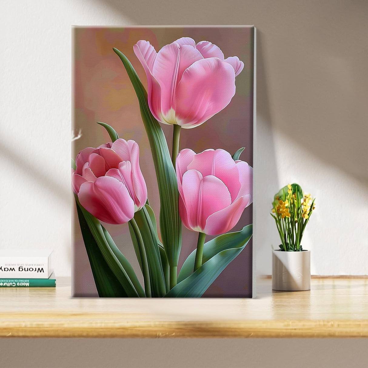 JOOZ Paint by Numbers Kit for Adults Flowers Paint by Numbers Kit with Frame DIY Tulip Paint by Number with Easel Floral Adult Paint by Number Kits Canvas for Gift Home Wall Decor 7.87x11.81 Inch JOOZ