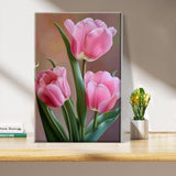 JOOZ Paint by Numbers Kit for Adults Flowers Paint by Numbers Kit with Frame DIY Tulip Paint by Number with Easel Floral Adult Paint by Number Kits Canvas for Gift Home Wall Decor 7.87x11.81 Inch JOOZ