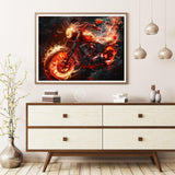 IPISSOI Diamond Art Painting Kits for Adults Beginners Art Flame Motorcycle 5D Full Round Drill Diamond Art Sets Paint by Diamonds Art Crystal Easy Home Wall Decor 12x16inch/30x40cm IPISSOI