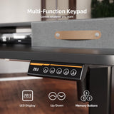 Seang Electric Standing Desk with 2 Drawers, Adjustable Standing Desk with Storage Shelf, Height Adjustable Stand up Desk for Home Office with 3 Presets & 2 Hooks,48 Inch, Black Seang