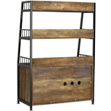 GDLF Large Hidden Cat Litter Box Enclosure Furniture with Shelf Wood Sturdy Cat Washroom Storage with Scratch, Light Brown GDLF