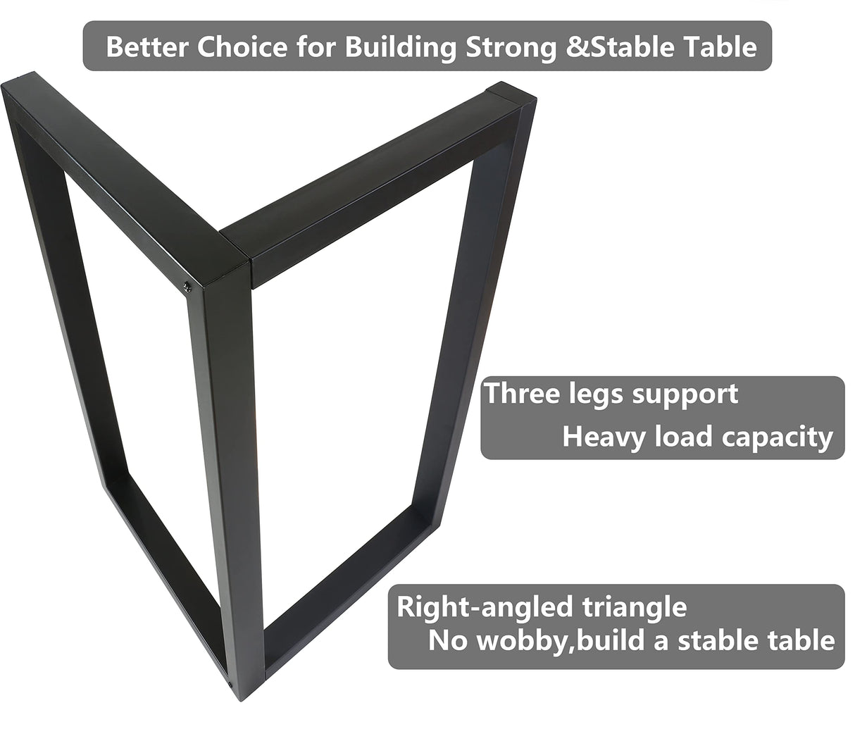 Luffioner Metal Table Legs 28 Inch,Table Legs Replacement Heavy Duty Square Tube Desk Legs Furniture Legs for Coffee Table, Dining Table Set of 2 Luffioner