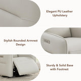 CHITA Faux Leather Power Recliner Chair, Swivel Glider Recliner for Adults, Nursery Rocking Chair with USB & Type-C Charging for Living Room, Bedroom, Creamy Grey CHITA