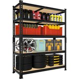 BuxWellBang Heavy Duty Metal Storage Shelves - 35.5" W x 11.8" D x 72" H 5 Tier Adjustable Garage Shelving Unit, Industrial Utility Rack Shelf for Warehouse, Pantry, Kitchen, Black BuxWellBang