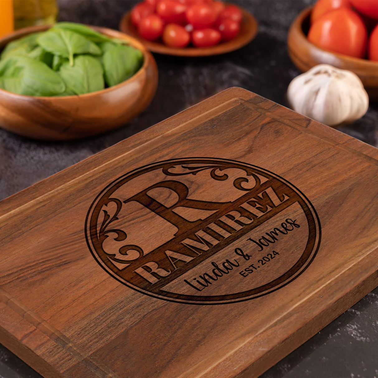 Personalized Wood Cutting Boards, 9 Designs, Custom Engraved Gifts Chopping Block, Couple Gift for Wedding, Anniversary, Bridal Shower, Engagement, House Warming Gifts New Home, Gifts for Mom - Dad Kenzal Customized