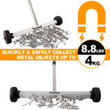 Toolwiz Magnetic Pick Up Sweeper 17-inch Heavy Duty Magnet Pickup Lawn Sweeper Roofing Tools, 8.8 Lbs Yard Tools with Telescoping Holder and Wheels to Clean Nails Adjustable Handle for Construction Toolwiz