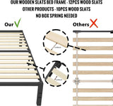 ROIL 18 Inch Heavy Duty King Bed Frame with Wooden Slats and Under-Bed Storage ROIL