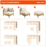 SUNCOZE 8 Pieces Outdoor Patio Furniture Sets, Outdoor Sectional Furniture PE Rattan Wicker Sofa Set, All Weather Patio Conversation Set with Cushion and Ottoman for Deck, Lawn and Pool SUNCOZE
