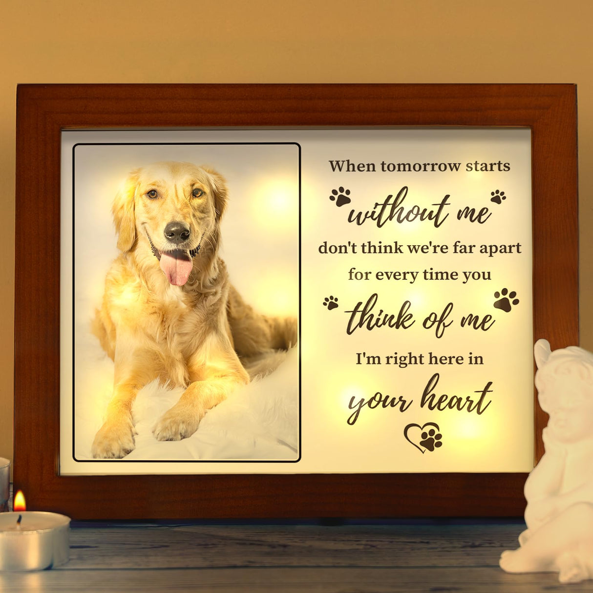 Dog Memorial Gifts for Loss of Dog Picture Frame 4x6,Pet Memorial Shadow Box for Dogs,Pet Memorial Gifts for Dogs,Loss of Dog Sympathy Gift,Dog Bereavement Gifts Vetbuosa