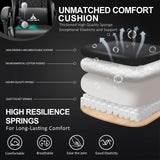 TUKAKA Gaming Chair,Ergonomic Massage Computer Office Desk Chair with Footrest,Pocket Spring Cushion,Reclining Leather Adjustable Gamer Chair with Headrest and Lumbar Support,Black TUKAKA