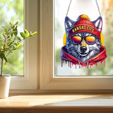 DIY Diamond Art Hanging Kit for Adult,Football Style Acrylic Diamond Art Painting Window Pendants Home Garden Wall Hanging Kits Hanging Ornament,Single Sided(Kansas City Red) Weadatty