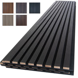 NeatiEase Wood Slat Wall Panels, 4-Piece 96" x 12.6", Soundproof & Noise Cancelling, Acoustic Wall Panels (Black) NeatiEase