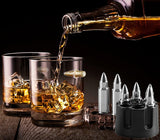 Gun Large Whiskey Decanter Set Bullet Glasses and Bullet Chilling Stones on Rifle Shaped Rich Wood Classic Mahogany Base Tray - Gift Packaging - for Liquor Scotch Bourbon - Gift for Him - By Bezrat Bezrat