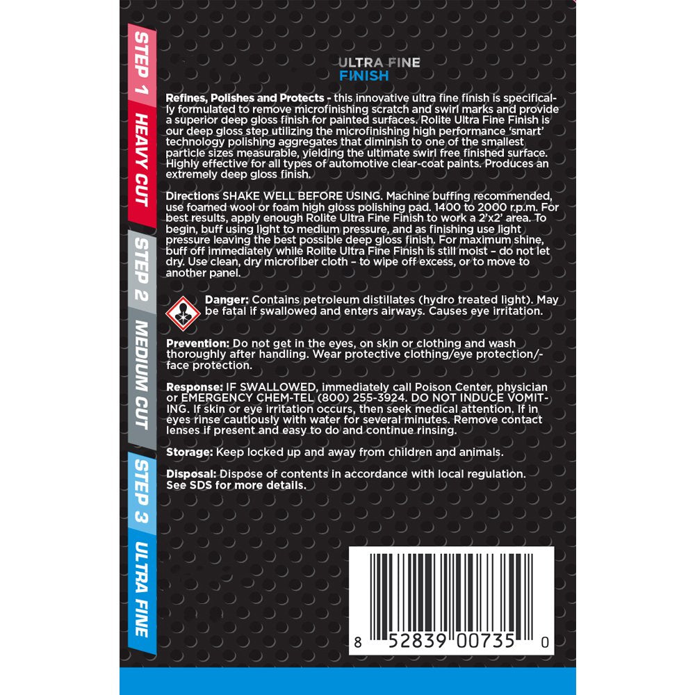 Rolite - RHCMCUF4zCP 's 3 Step System to The Ultimate Shine (4 fl. oz.) with Heavy Cut Compound, Medium Cut Polish and Ultra Fine Finish Combo Pack Rolite