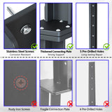 CKLT 2-Pack Fence Post Repair Kit Heavy Duty 32in Fence Post Anchor Thickened 13 Stainless Steel Screw-Connected Sturdy Fence Mender for Repairing Tilted and Broken Wooden Fence Post CKLT