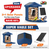 PeckCam® Bird Feeder with Camera, 2K HD AI Identify Birds Species, Bird Feeder with Camera Solar Powered, Auto Record Birds Video, Instant Notifications, Ideal Gifts for Family and Bird Lovers PeckCam