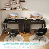 Lufeiya Small Gaming Desk with 4 Fabric Drawers, 40 Inch Kids Girls Teen Cute Study Desk for Bedroom, Work Computer Writing Table Desks for Small Space Home Office, Black Lufeiya