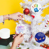 Sublimation Ceramic Ornaments, Round Porcelain Discs, Bulk Blanks for DIY Heat Press, Personalized Xmas Tree Ornament, White (4, Round) WTQR