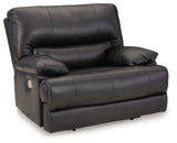 Signature Design by Ashley Mountainous Modern Leather Match Wall Hugger Power Recliner with Adjustable Headrest and USB Ports, Black Signature Design by Ashley