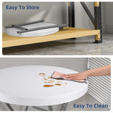 Byliable Cocktail Table 28in Folding Round High Top Indoor Outdoor with Removable Legs, Tall Bistro Foldable Bar Height Table for Parties, Patio, Backyard, Dining, Wedding, White- 2PCS Byliable