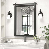 Black Farmhouse Mirror - 24x36INCH Wood Framed Square Bathroom Mirror for Vanity, Barn Door Style Wall Mounted Dresser Decor Living Room Bedroom Vertical PAIHOME