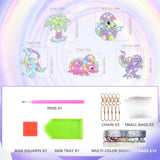 MATHARAGO Diamond Painting Kits - 5D Big Gems - Dinosaur Diamond Painting Keychains - Arts and Crafts for Kids Ages 6-8-12 - Diamond Art Keychains Stickers for Girls Gifts Party Ideas MATHARAGO