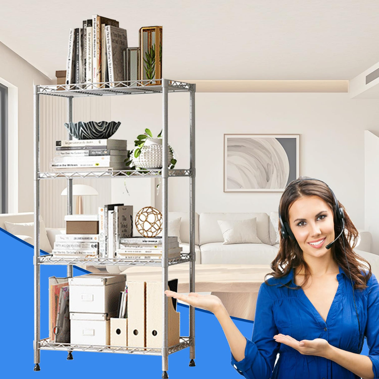 Storage Shelves 4-Shelf Shelving Metal Storage Rack Adjustable Heavy Duty Shelves, 22" L×12" W×42" H,1000 lb Capacity for Pantry, Office, Closet and Garage Shelves，Black Generic