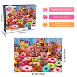 HUADADA Jigsaw Puzzles for Adults 1000 Pieces, Donuts Interlock Perfectly Letter on Back No Dust, Home Decor Birthday Party Gift Toy for Men Women Olders Seniors (27.5"x19.6"), 1:1 Poster HUADADA