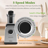 Masticating Juicer Machines, 3.5" Large Feed Chute Cold Press Juicer Fit Whole Fruits Vegetables with Quiet Motor | 5 Speed Modes | Easy to Clean with Brush | BPA Free (Silver & Black) anybear