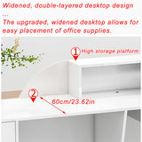 Salon Reception Desk with Counter Modern Front Desk Reception Counter with Lockable Drawer & Light Strip for Clothing Store Beauty Salon - Pretty Easy to Install Generic