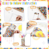 LemonRoad 2 Set DIY Mosaic Vase Kit Gifts for Adults Acrylic Cylinder Vases Arts and Crafts Kit with Complete Craft Accessories Supplies for Handmade Home Decor Painting Mosaic Lovers Birthday Gifts LemonRoad