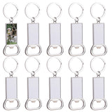 Framendino, 10 Pack Sublimation Blanks Bottle Opener Metal Keychains Blank Key Rings for Sublimation Photo Framendino
