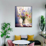 ldazao Colourful Flower Paint by Numbers Kit for Adults DIY Flowers Adult Kits for Beginner Acrylic On Canvas Adults' Paint-by-Number Kits Gift Home Wall Decor 16x20 Inch ldazao