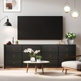 Dresser for Bedroom, 6 Drawer Dressers, Wood Dresser, Chests of Drawers for Entryway Closet Living Room Hallway Sturdy Wooden Top Easy Pull Handle,Black WoodArtSupply