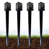 ARIFARO Fence Post Anchor 36 inch Ground Spike Heavy Duty Metal Black Powder Coated Fence Stakes Post,4x4 inch(3.5 x3.5 inch inner) Pack of 4 ARIFARO