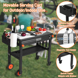 Portable Outdoor Grill Table, Folding Grill Cart Solid and Sturdy, Blackstone Griddle Stand Large Space, Blackstone Table with Paper Towel Holder, Grill Stand for Blackstone Griddle, Ninja Grill etc. DeintYei