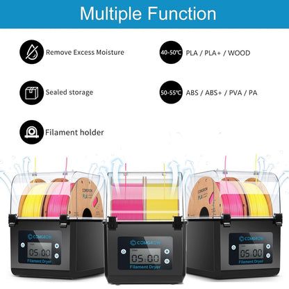 Comgrow 3D Printer Filament Dryer Box, Comgrow 3D Filament Storages, Keeping Filaments Dry During 3D Printing, Compatible with 1.75mm/2.85mm PLA ABS Material, Filament Dehydrator, Spool Holde - WoodArtSupply