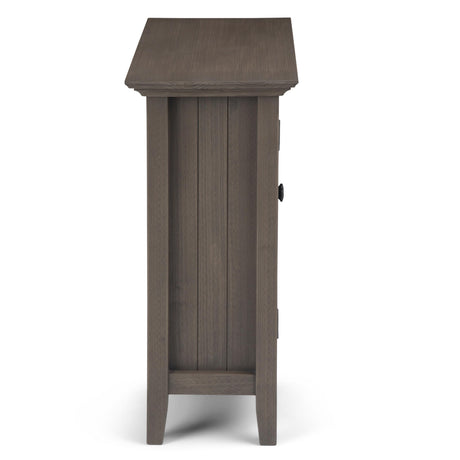 SIMPLIHOME Bedford SOLID WOOD 32 inch Wide Transitional Low Storage Media Cabinet in Farmhouse Grey for the Living Room, Entryway and Family Room SIMPLIHOME