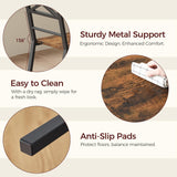 MAHANCRIS Dining Chair Set of 2, Rustic Wooden Kitchen Chairs with Backrest, Farmhouse Dining Chairs for Kitchen, Industrial Style Chair with Metal Frame, Easy Assembly, Rustic Brown TBHR1001 MAHANCRIS