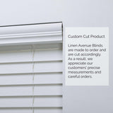 Linen AVENUE Cordless Faux Wood Blind White 26 W x 36 H, Flush Inside Mount (No Valance Side Pieces/Returns Included, Arrives ½ Inch Narrower) Linen AVENUE