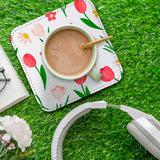 ZUYYON 10 Pcs Sublimation Coasters Blanks with Sewn Edge PU Leather Non Slip Blank Cup Mat Heat Transfer Cup Pad for Tabletop Protection DIY Crafts, 3.94 x 3.94 inches(Square) ZUYYON