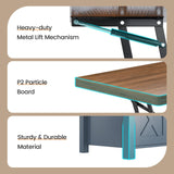 SEDETA Lift Top Coffee Table, 4 in 1 Multi-Function Convertible Coffee Tables with Storage and Hidden Compartment, Farmhouse Coffee Table Converts to Dining Table for Living Room, Blue SEDETA