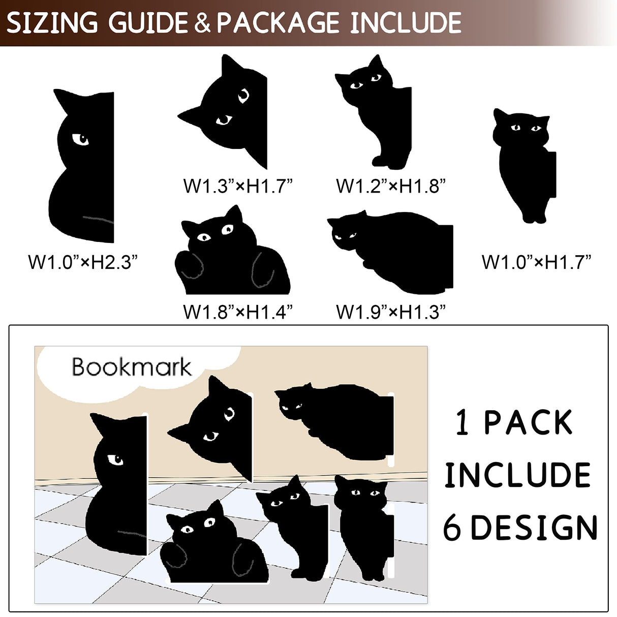 yasest Magnetic Bookmarks - 6 Pieces Assorted Cute Book Markers Clip Set for Women Teachers Students Book Lovers Reading, for School Office Home Supplies, Kawaii Cat Magnet Page Markers yasest