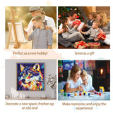 Artunion Framed Paint by Numbers Kit for Adults Beginners & Kids Ages 8-12,Wolf Head Paint by Number with Frame,Acrylic Paint by Numbers Kit on Canvas 10 * 10 Inch Without Easel Artunion