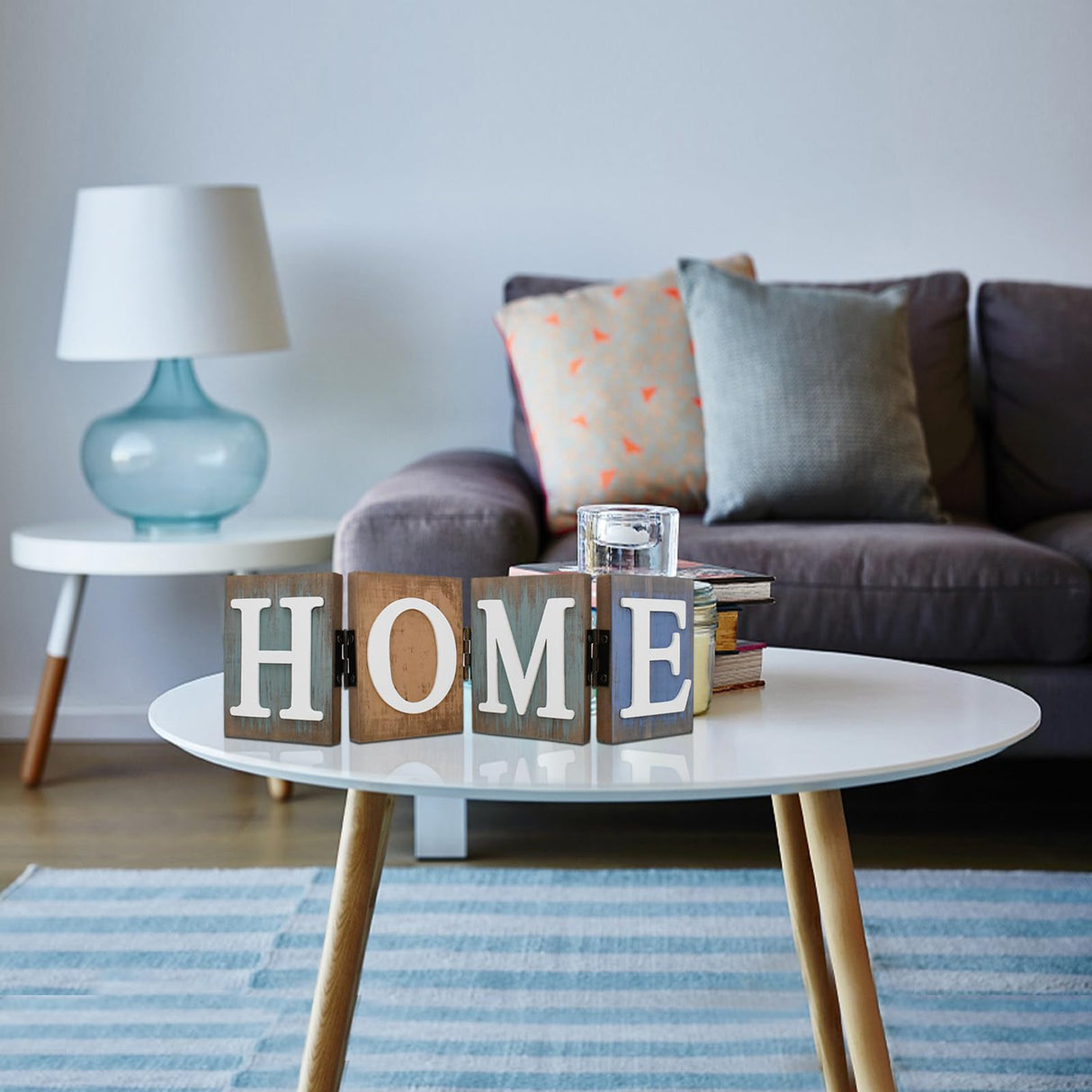 Aecipl Wooden Home Sign Rustic Decorative Letters Freestanding Letter Centerpiece Folding Word Sign Wood Farmhouse Decor for Tabletop Shelf Mantel Entryway Kitchen (Home) Aecipl