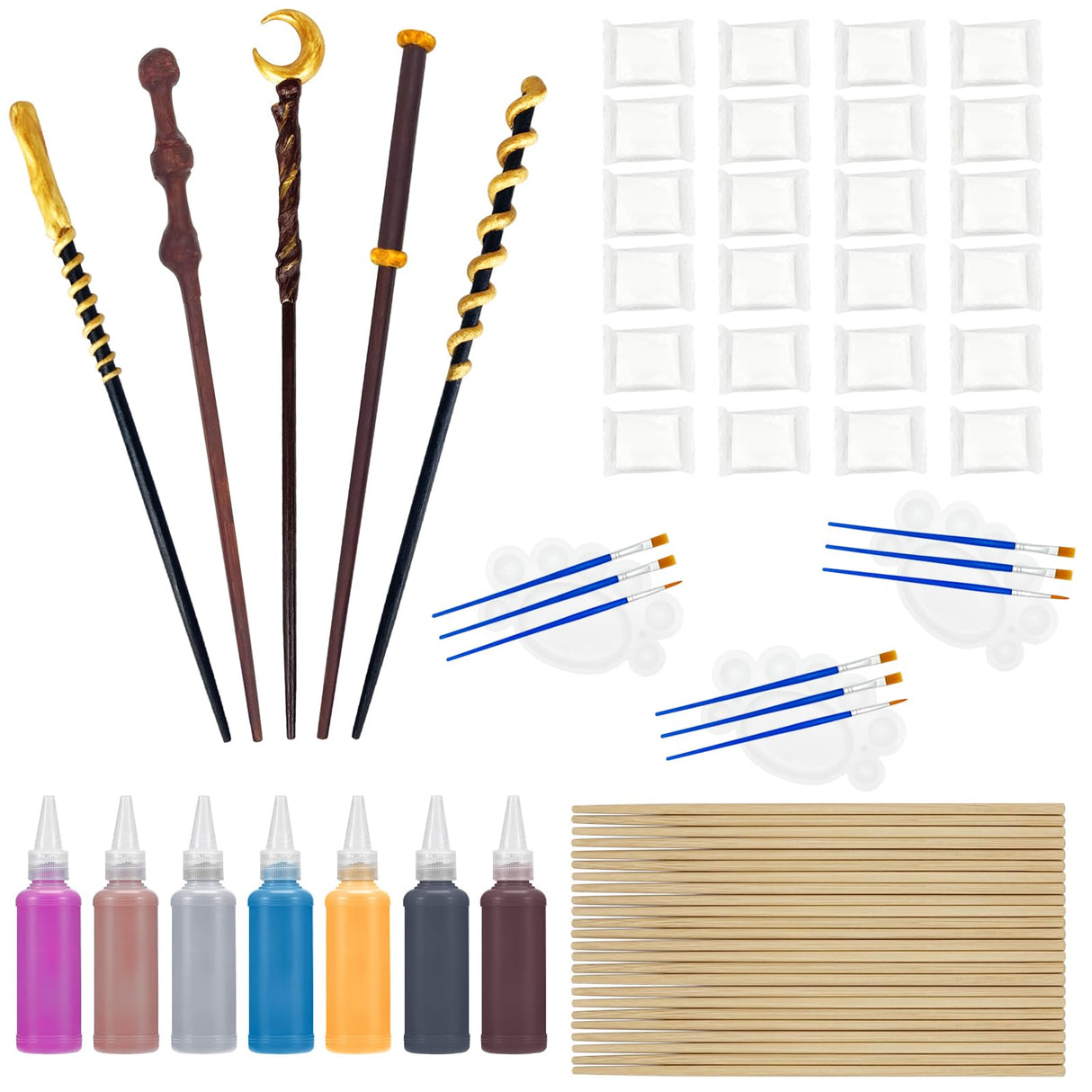 Magic Wizard Wand Making Kit DIY Craft Set for Kids Adult Birthday Party Gift Make Your Own 24 Wands (67-Piece) Maikoi