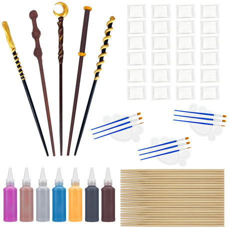 Magic Wizard Wand Making Kit DIY Craft Set for Kids Adult Birthday Party Gift Make Your Own 24 Wands (67-Piece) Maikoi