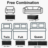 AmasSmile Footrest Ottoman Bench with Storage,34Inch Black Leather Footstool, Coffee Table, Padded Seat, Storage Chest,Blanket Store with Flipping Lid for Livingroom and Bedroom AmasSmile